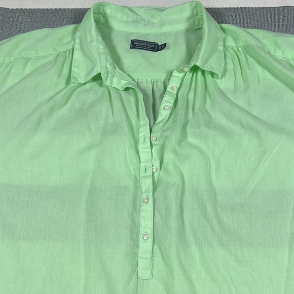 Vineyard Vines Womens Mint Green Popover Shirt Cotton Modal Relaxed Fit Size M - Picture 7 of 11